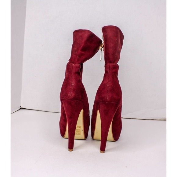 Fersini Boots High Heel Platform Mauve Purple Red Size 37 US 6 1/2 - Picture 4 of 5